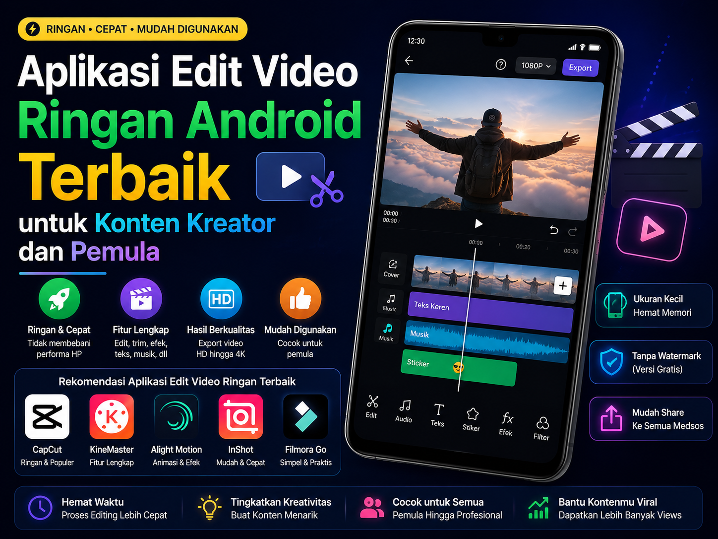 “Aplikasi Edit Video Ringan Android Terbaik untuk Konten Kreator dan Pemula”