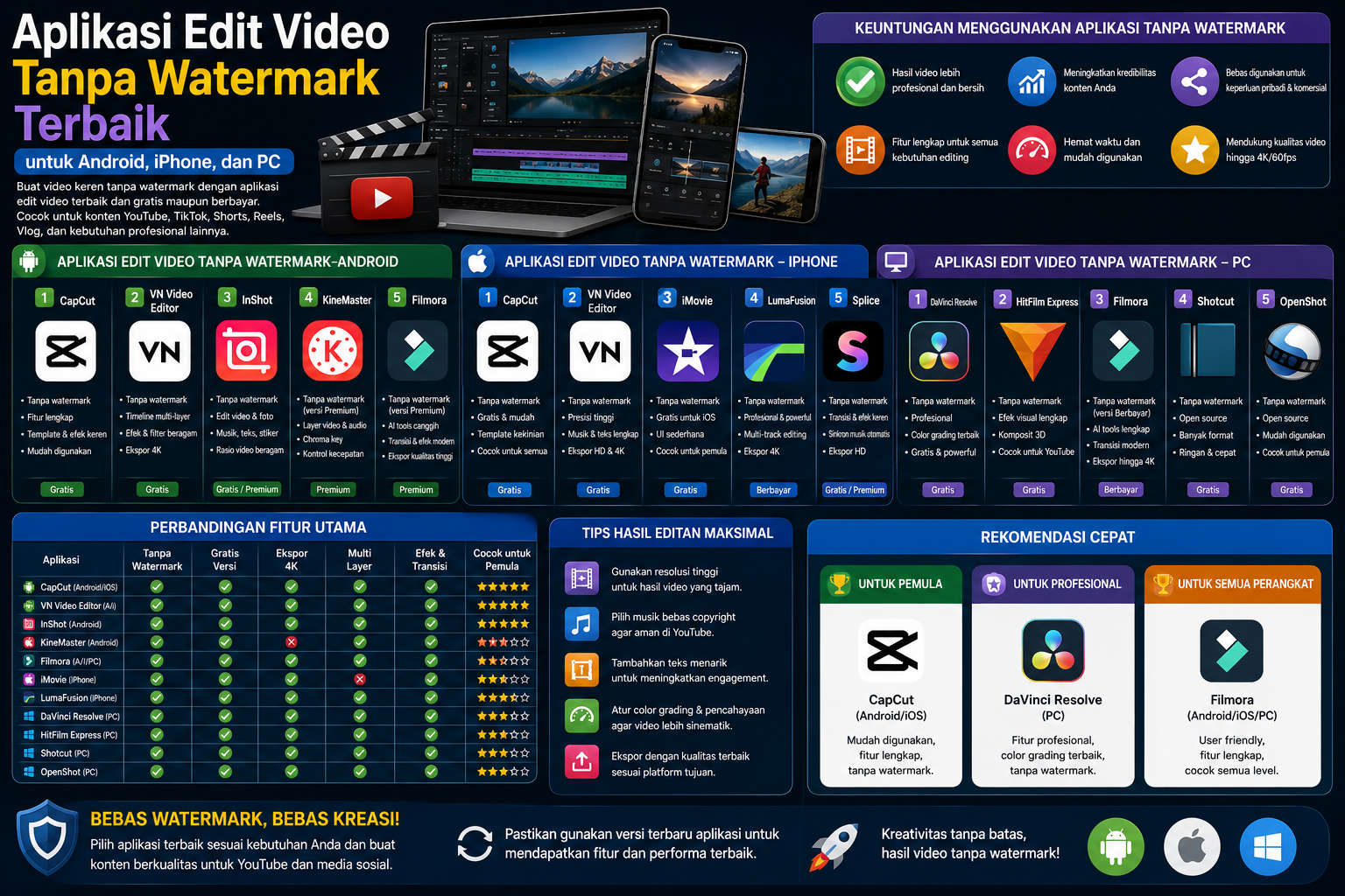 aplikasi edit video tanpa watermark